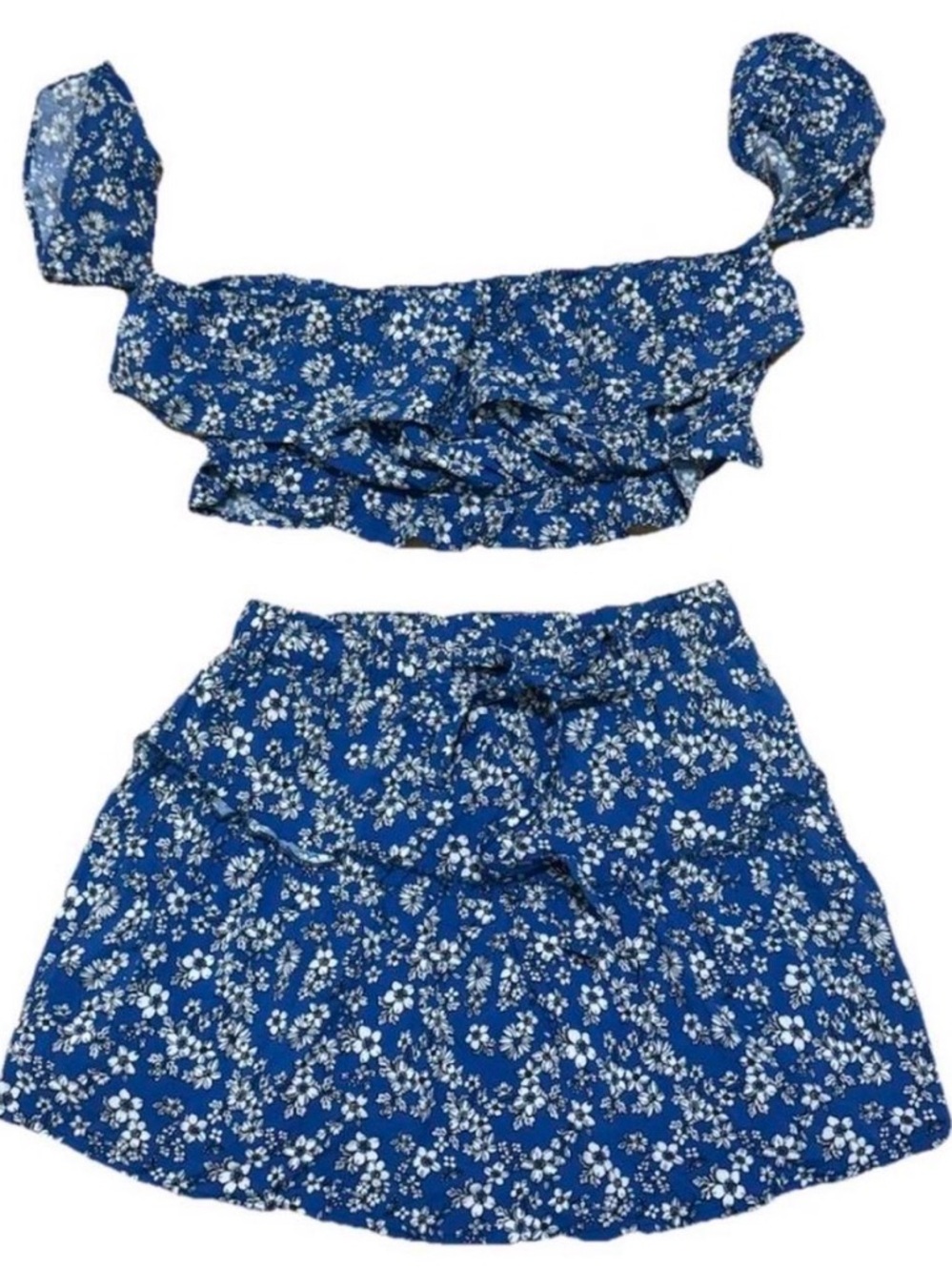 Blue Floral Two-Piece Set